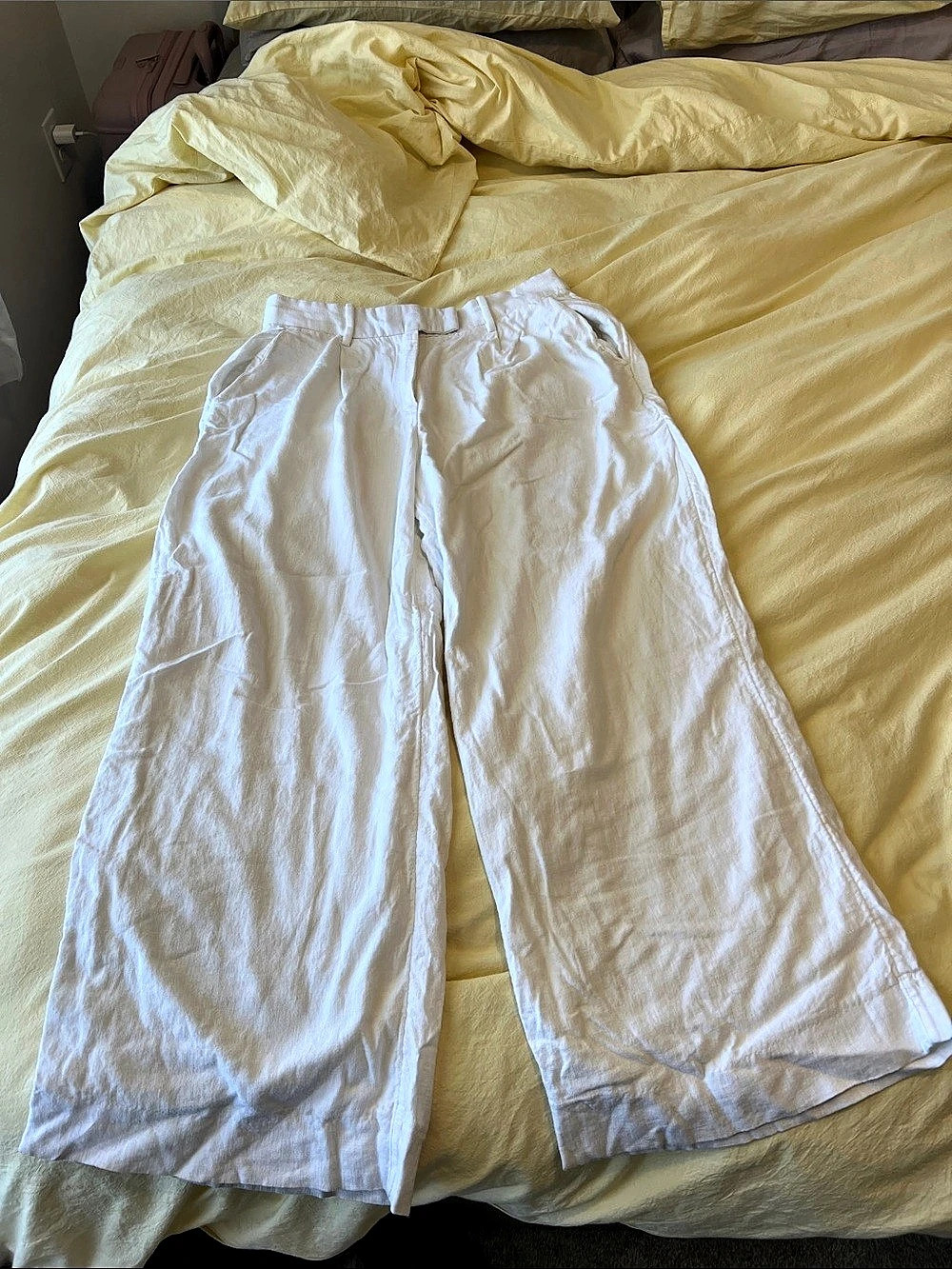 Abercrombie & Fitch A&F Sloane Linen-Blend Tailored Wide Leg Pant